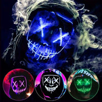HKM-354067 Colorful LED Glow EL Wire Masks for Halloween Parties and Cosplay Events