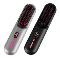 HKM-354067 Cordless Mini Hair Straightener Brush with 12 Heating Levels, Anti-Scald Design, and 30Mins Auto Sleep