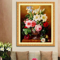 HKM-354067 Elegant Vase DIY Paint by Numbers Canvas Wall Art for Home Decoration