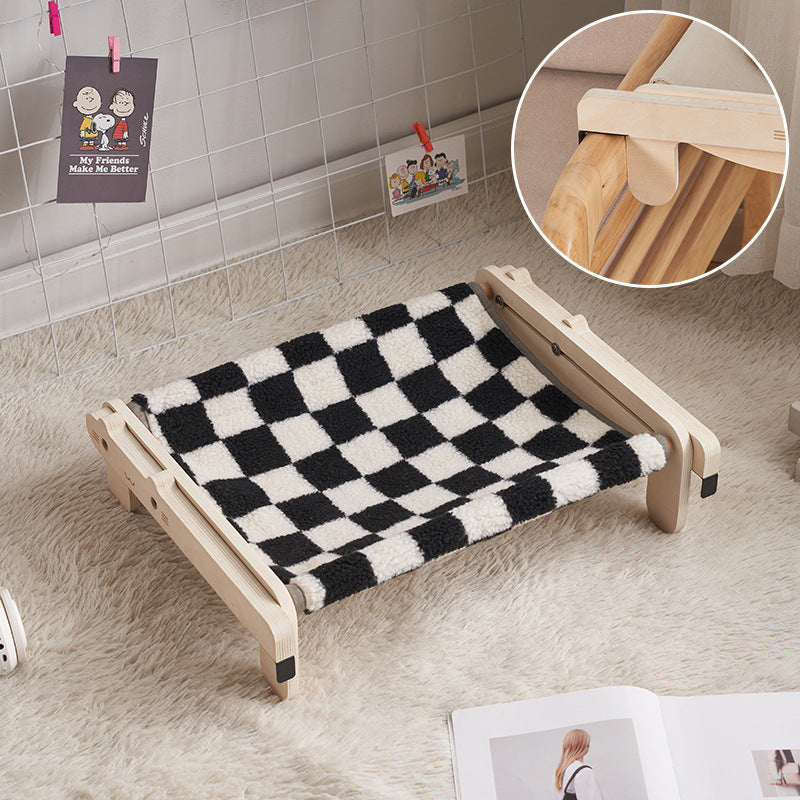 HKM-3541437 Solid Wood Removable and Washable Pet Bed for Cats and Dogs - Four Seasons Universal Design