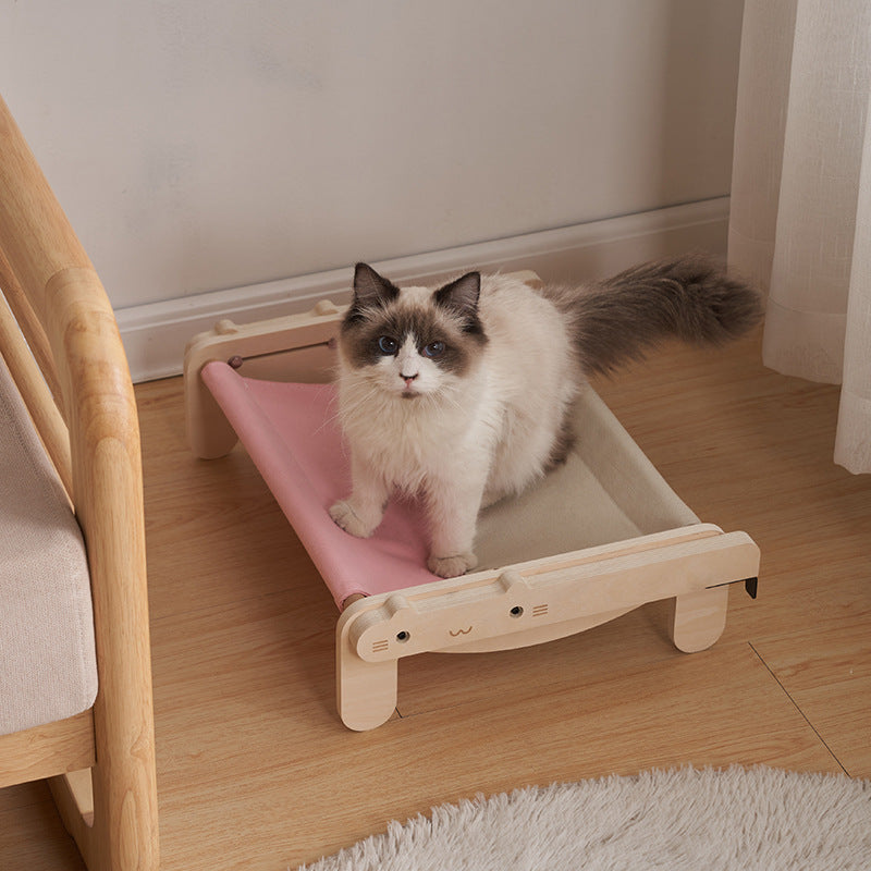 HKM-3541437 Solid Wood Removable and Washable Pet Bed for Cats and Dogs - Four Seasons Universal Design