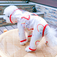 HKM-3541565 Rainbow Transparent Waterproof Dog Raincoat - Casual Pet Clothing in Multiple Sizes