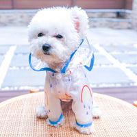 HKM-3541565 Rainbow Transparent Waterproof Dog Raincoat - Casual Pet Clothing in Multiple Sizes