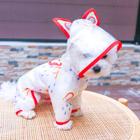 HKM-3541565 Rainbow Transparent Waterproof Dog Raincoat - Casual Pet Clothing in Multiple Sizes