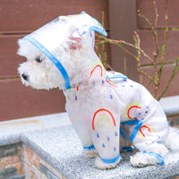 HKM-3541565 Rainbow Transparent Waterproof Dog Raincoat - Casual Pet Clothing in Multiple Sizes