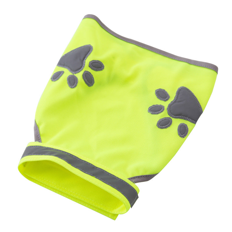 HKM-3542333 Fluorescent Green Reflective Pet Vest - Casual Style for All Dogs