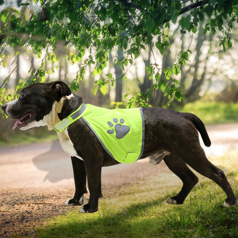 HKM-3542333 Fluorescent Green Reflective Pet Vest - Casual Style for All Dogs