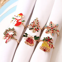 HKM-354259 Elegant Red Snowflake Napkin Ring Decorative Accent for Holiday Dining
