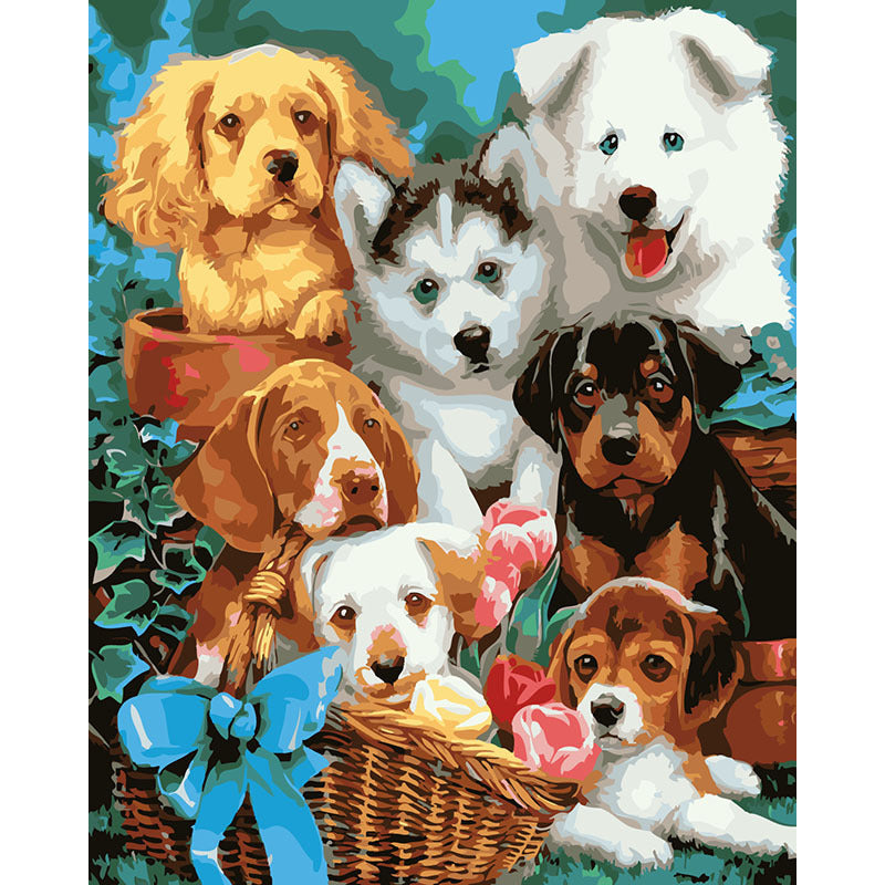HKM-354323 Hand-Painted Animal Landscape DIY Oil Painting Kit - 40X50CM Canvas with Paints and Brushes