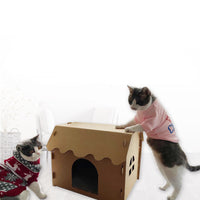 HKM-3543997 Double-Layer Corrugated Paper Cat Litter Box ¨C Villa Nest Design, Large & Medium Sizes Available