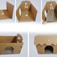 HKM-3543997 Double-Layer Corrugated Paper Cat Litter Box ¨C Villa Nest Design, Large & Medium Sizes Available