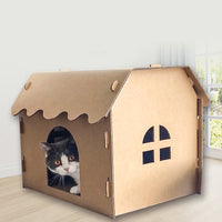 HKM-3543997 Double-Layer Corrugated Paper Cat Litter Box ¨C Villa Nest Design, Large & Medium Sizes Available