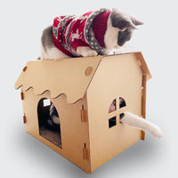 HKM-3543997 Double-Layer Corrugated Paper Cat Litter Box ¨C Villa Nest Design, Large & Medium Sizes Available