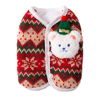 HKM-3544509 Cute Bear Pattern Winter Dog Sweater for Small Dogs and Cats ¨C Lightweight Pullover for Holidays and Everyday Wear