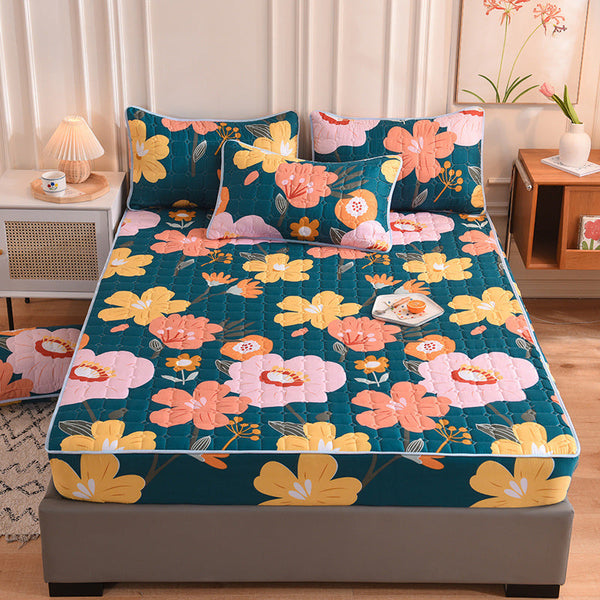 HKM-354451 Breathable Mattress Cover Protector with Quilted Polyester Fabric