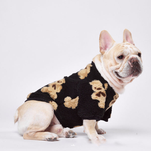 HKM-3545021 Cozy Coral Fleece Thick Corduroy Pet Shirt for Warm Comfort