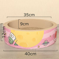 HKM-3545917 Round Cat Scratcher - Pink High-Density Corrugated Paper Design for Grooming and Play