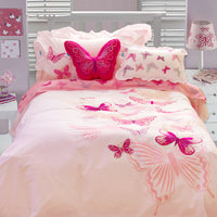 HKM-354643 Children's Princess Cartoon Wind Bedding Set - Cotton Quilt with Pillowcases in Pink & White