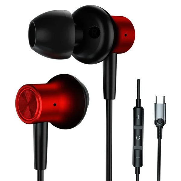 HKM-354643 In-Ear Wired Earphones with Mic for iPhone 15 – Type-C Gaming Headphones