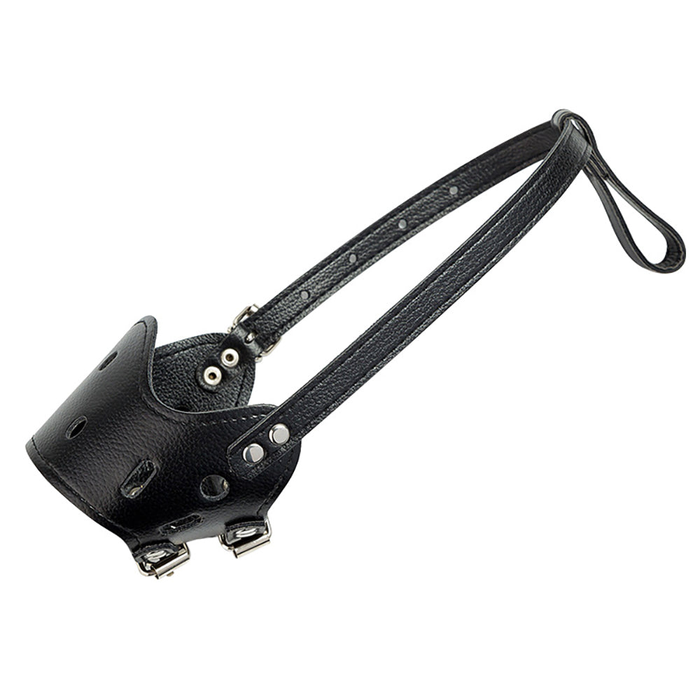 HKM-3547197 Adjustable Leather Dog Muzzle for Small to Large Breeds - Anti-Barking, Breathable, and Allows Drinking and Panting