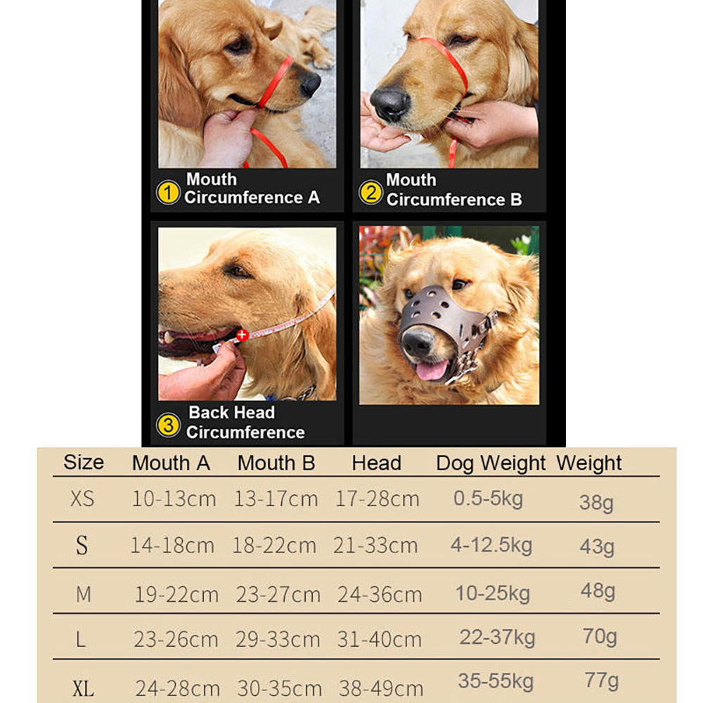 HKM-3547197 Adjustable Leather Dog Muzzle for Small to Large Breeds - Anti-Barking, Breathable, and Allows Drinking and Panting