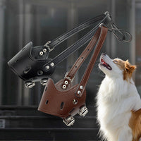 HKM-3547197 Adjustable Leather Dog Muzzle for Small to Large Breeds - Anti-Barking, Breathable, and Allows Drinking and Panting