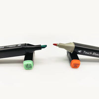 HKM-354771 Dual Brush Manga Sketching Markers Set - 204 Alcohol Felt Pens for Art and School Supplies