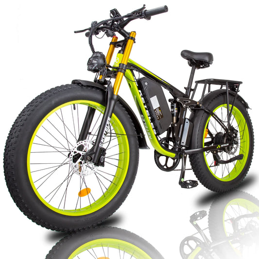 HKM-354963 Electric Bicycle Full Suspension Frame 48V 2000W 23Ah with 26 Inch Fat Tires