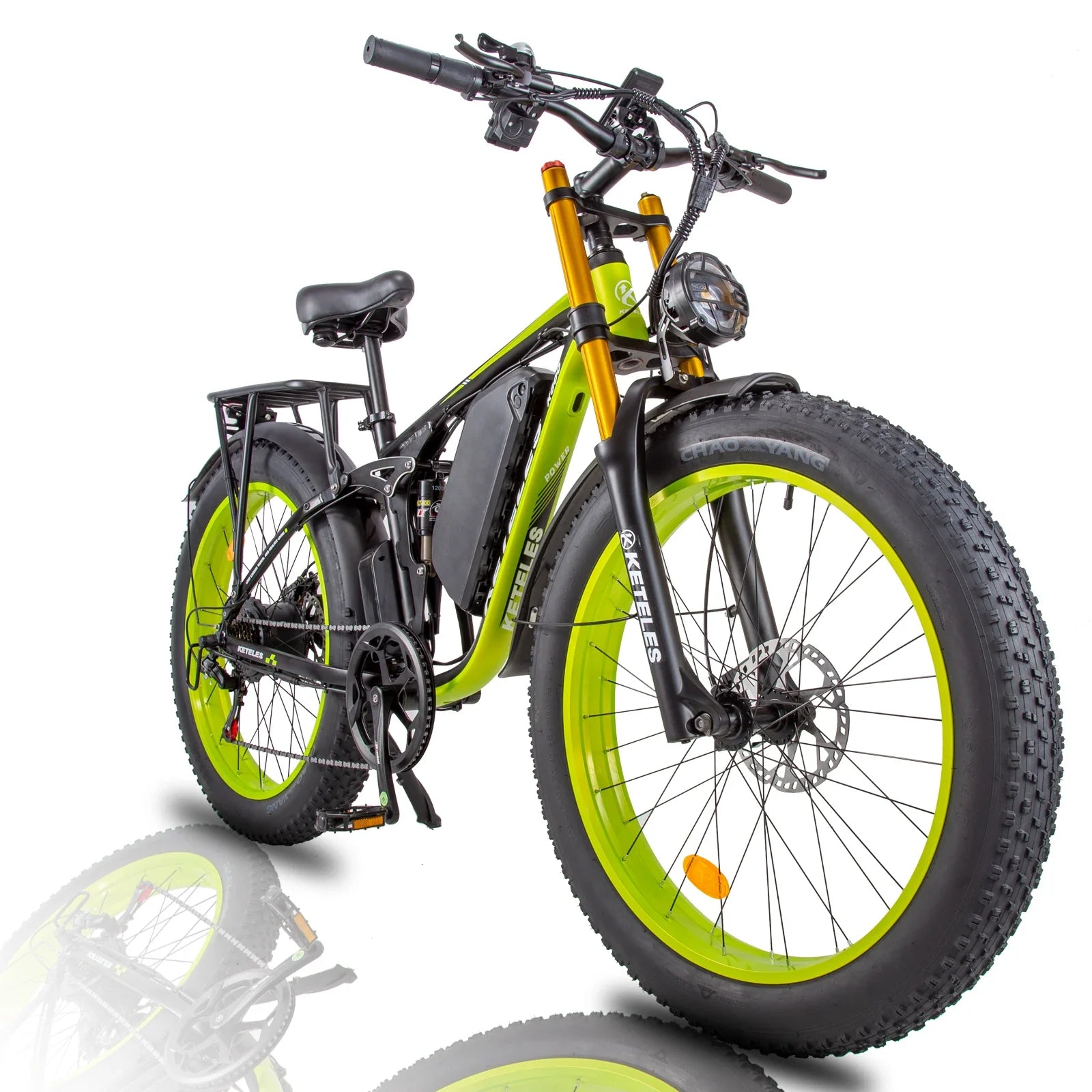HKM-354963 Electric Bicycle Full Suspension Frame 48V 2000W 23Ah with 26 Inch Fat Tires