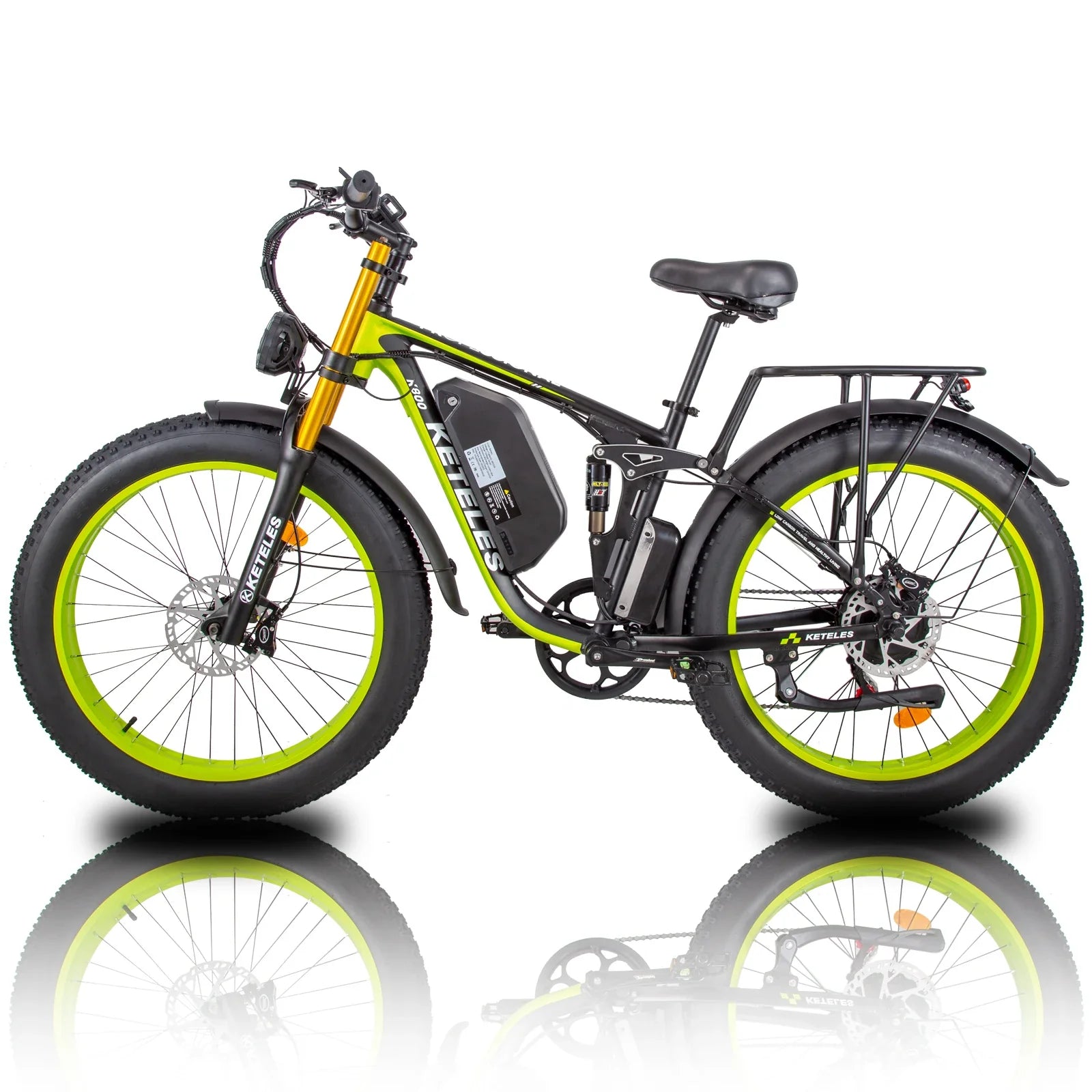 HKM-354963 Electric Bicycle Full Suspension Frame 48V 2000W 23Ah with 26 Inch Fat Tires