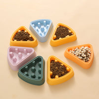 HKM-3549885 Cartoon Pizza Slow Feed Pet Bowl for Cats and Dogs - Durable PP Material, 22.5cm x 21cm x 5cm, Multiple Colors
