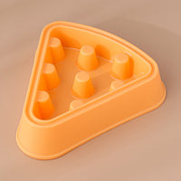 HKM-3549885 Cartoon Pizza Slow Feed Pet Bowl for Cats and Dogs - Durable PP Material, 22.5cm x 21cm x 5cm, Multiple Colors