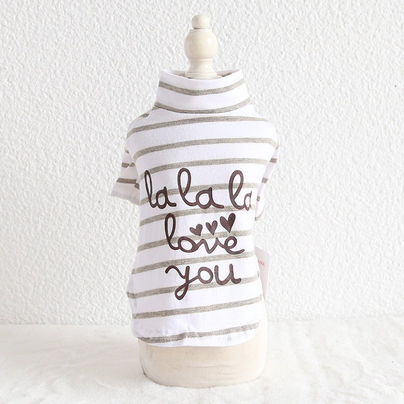HKM-3550269 Four-Color Striped Cotton Pet Coat for Casual Wear (Sizes XS-XL)
