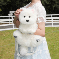 HKM-3551933 Cute Plush West Highland Simulation Doll with Various Scarves for Teens