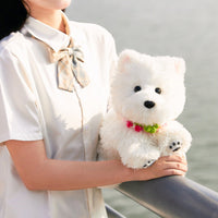 HKM-3551933 Cute Plush West Highland Simulation Doll with Various Scarves for Teens
