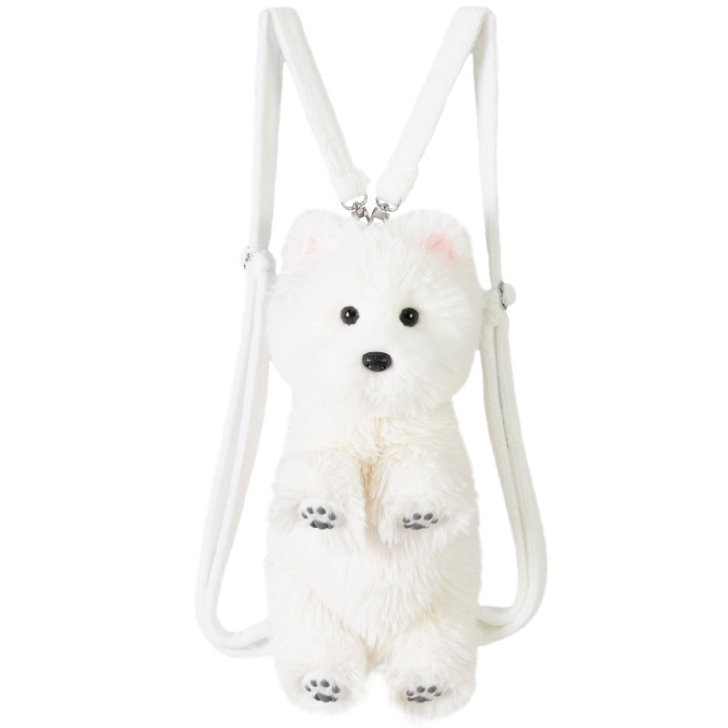 HKM-3551933 Cute Plush West Highland Simulation Doll with Various Scarves for Teens