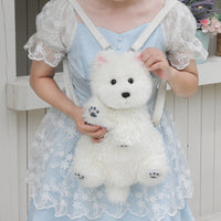 HKM-3551933 Cute Plush West Highland Simulation Doll with Various Scarves for Teens