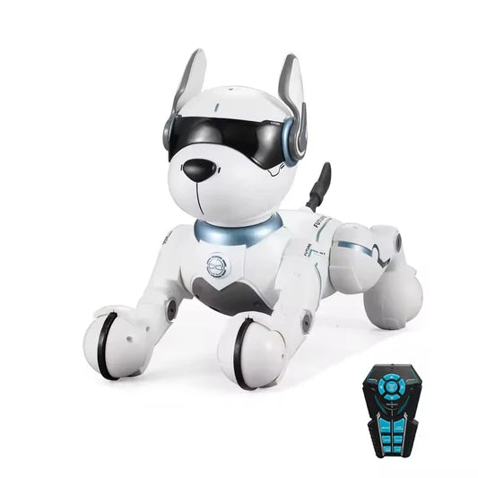 HKM-355219 Programmable Remote-Controlled Stunt Dog with Voice Imitation and Light & Sound Features for Kids