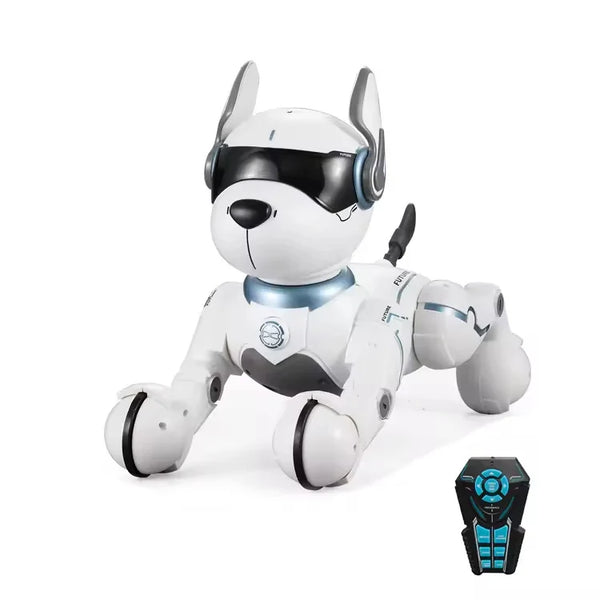 HKM-355219 Programmable Remote-Controlled Stunt Dog with Voice Imitation and Light & Sound Features for Kids