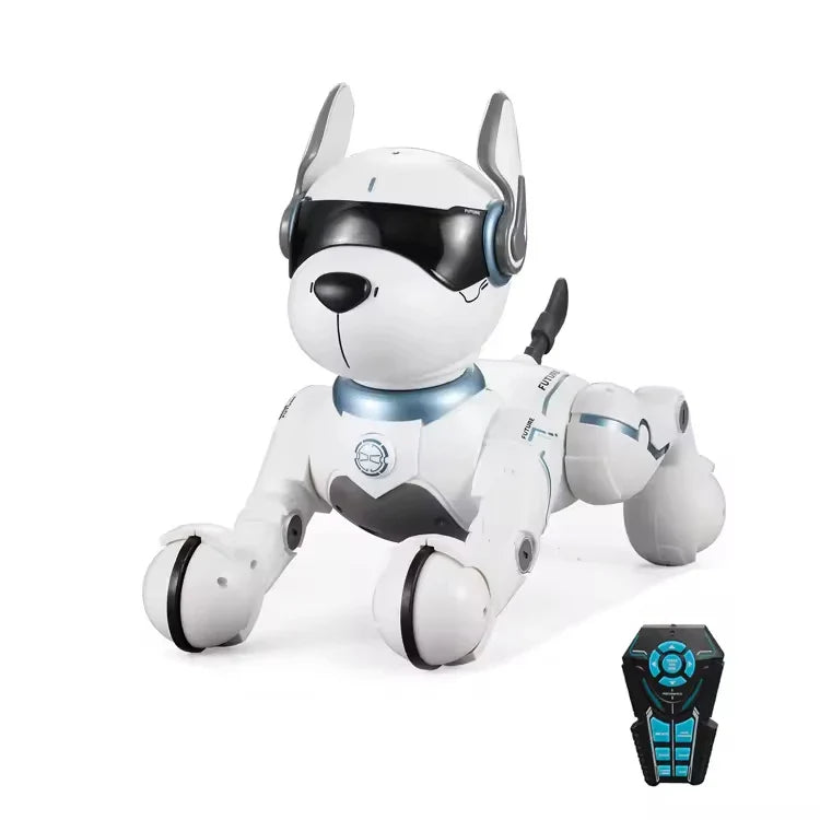HKM-355219 Programmable Remote-Controlled Stunt Dog with Voice Imitation and Light & Sound Features for Kids
