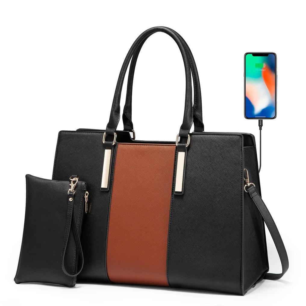 HKM-355347 15.6-Inch Laptop Tote Bag for Work and Travel - Stylish and Functional Women's Shoulder Bag