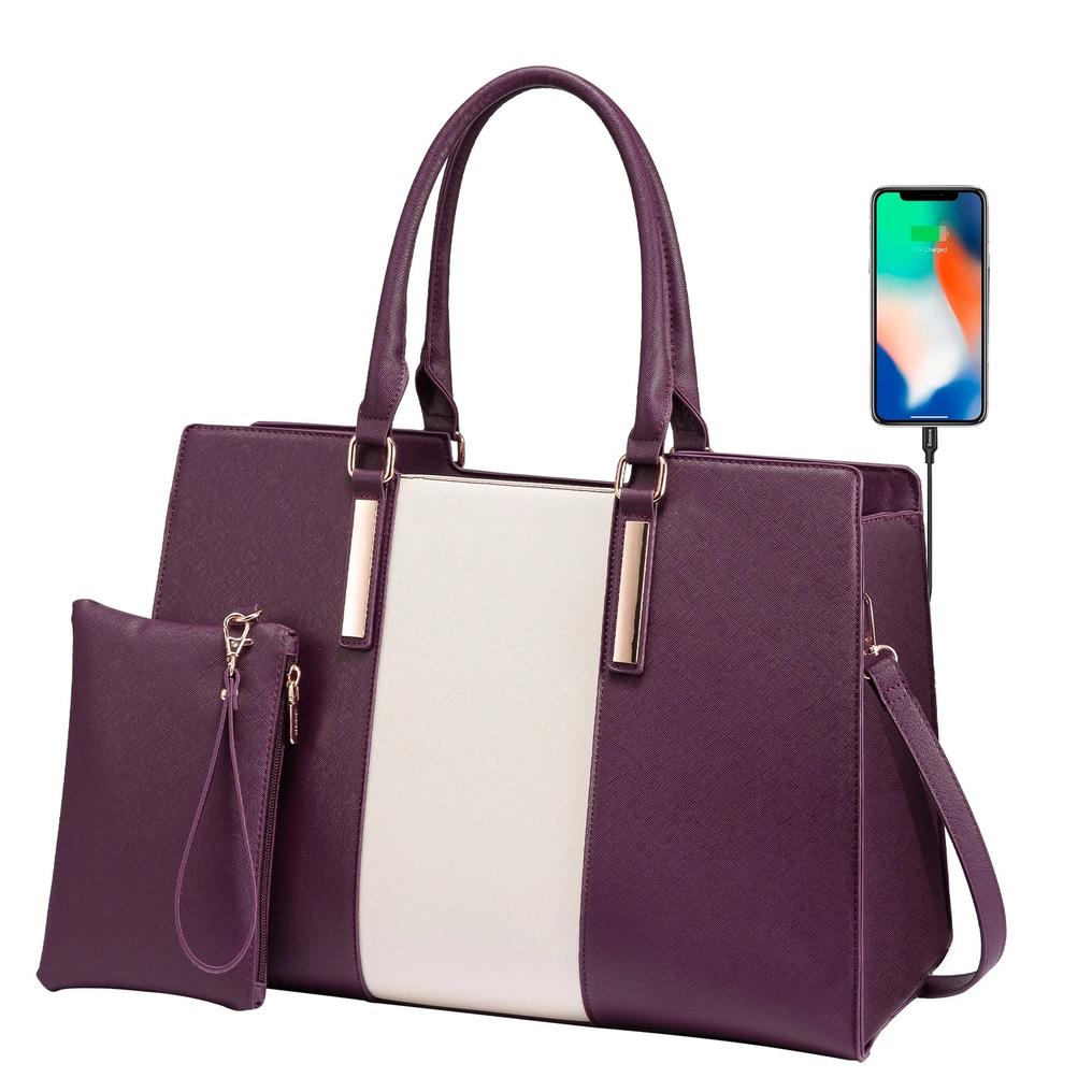 HKM-355347 15.6-Inch Laptop Tote Bag for Work and Travel - Stylish and Functional Women's Shoulder Bag