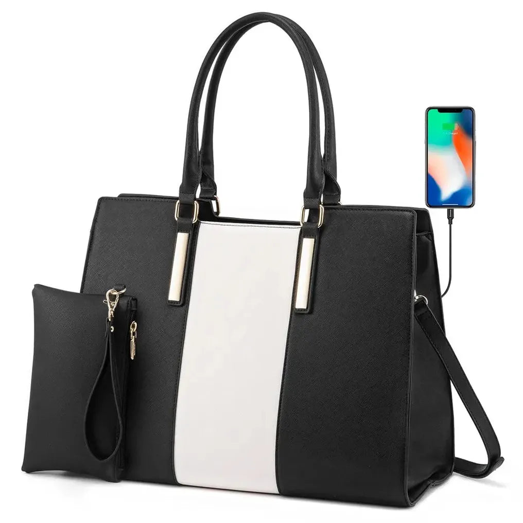 HKM-355347 15.6-Inch Laptop Tote Bag for Work and Travel - Stylish and Functional Women's Shoulder Bag