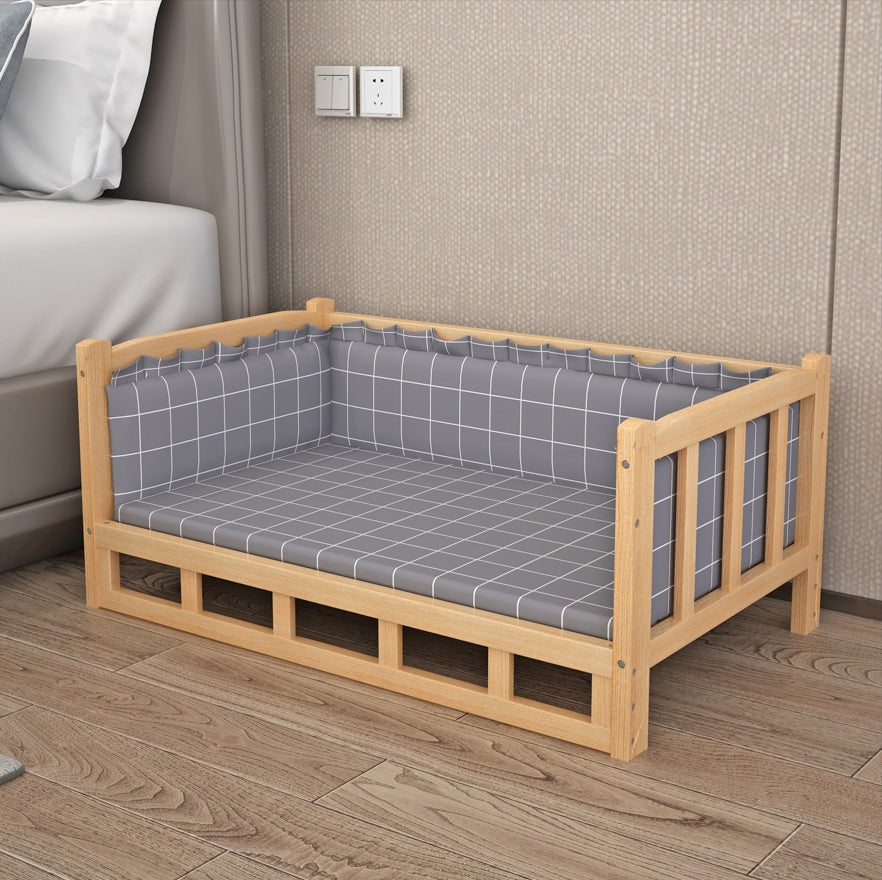 HKM-3554109 Integrated Nightstand Dog Bed with Stylish Cushion Options