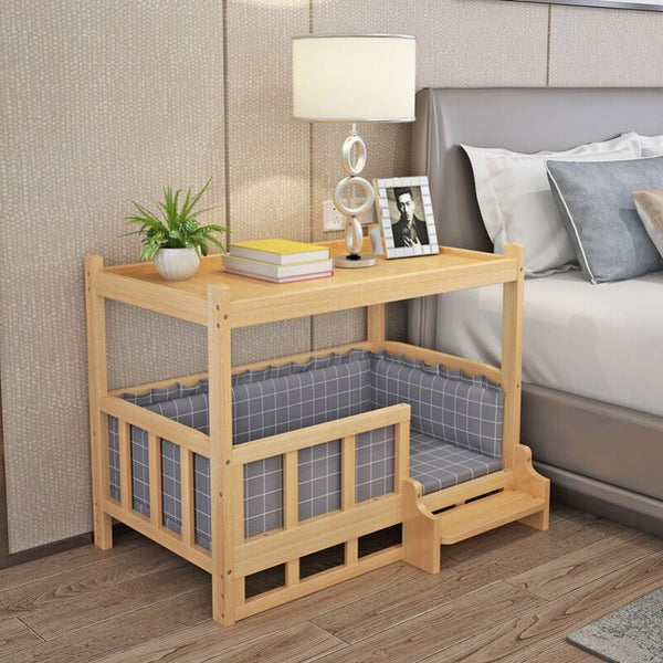 HKM-3554109 Integrated Nightstand Dog Bed with Stylish Cushion Options