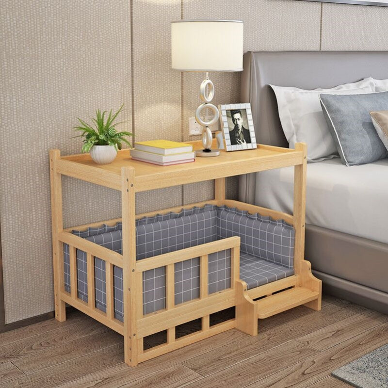 HKM-3554109 Integrated Nightstand Dog Bed with Stylish Cushion Options