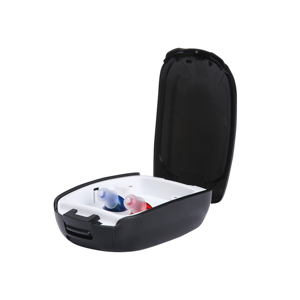 HKM-355475 Rechargeable Mini Digital Hearing Amplifier for Seniors and Adults with Adjustable Volume and Portable Charging Case