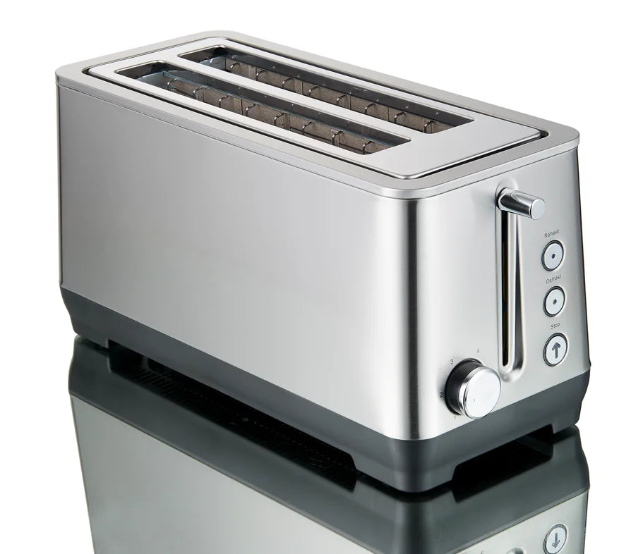 HKM-355539 Stainless Steel 2-Slice Toaster with Wide Slots for Versatile Toasting