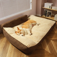 HKM-3555517 Removable and Washable Large Dog Mattress in Elegant Gray and Caramel Coffee Options