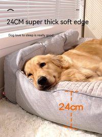 HKM-3555517 Removable and Washable Large Dog Mattress in Elegant Gray and Caramel Coffee Options